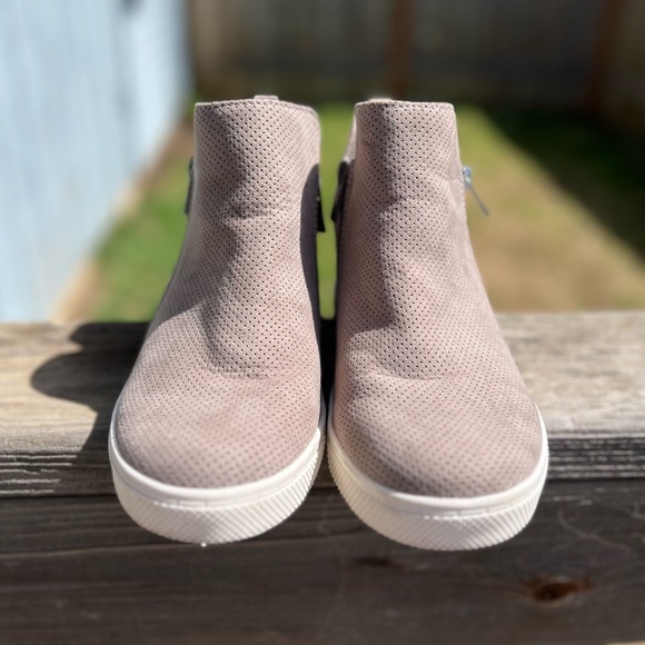 Grey Perforated Wedge Sneaker Wide Width - Picture 10 of 14